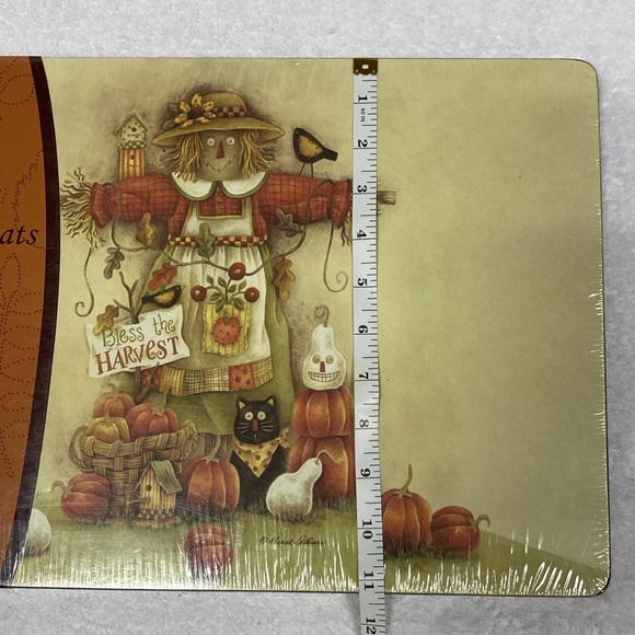 NWT Lauren Alexander holiday fall Halloween cork backed placemats set of 4 - Picture 6 of 8